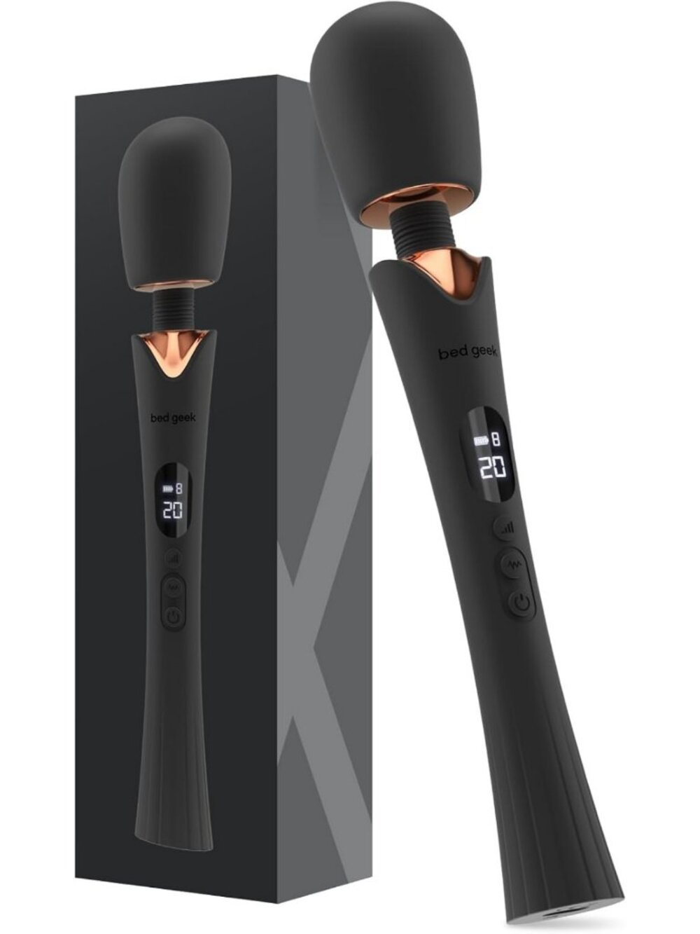 Powerful Cordless Handheld Wand Massager - 20 Speeds, 8 Patterns, Soft Silicone